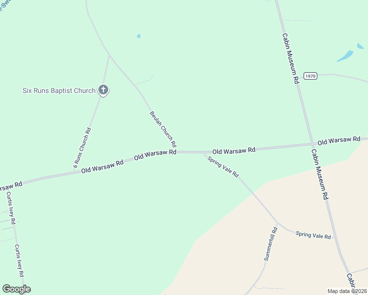 map of restaurants, bars, coffee shops, grocery stores, and more near 5581 Old Warsaw Road in Turkey