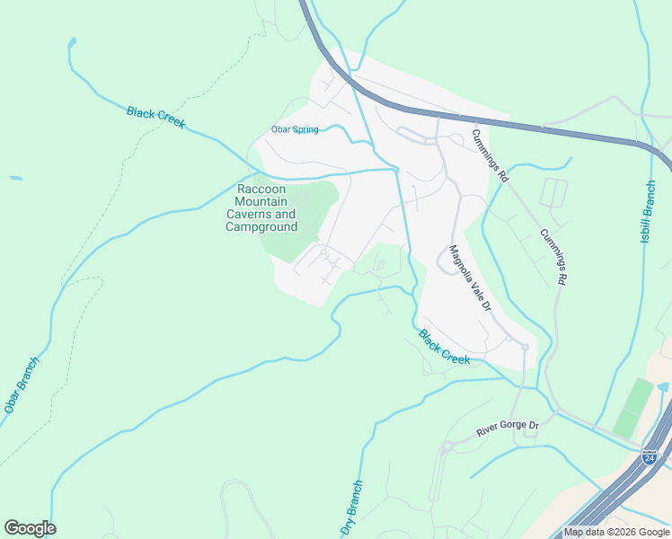 map of restaurants, bars, coffee shops, grocery stores, and more near 501 Alpine Way in Chattanooga