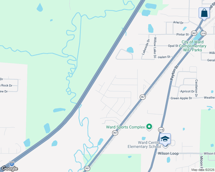 map of restaurants, bars, coffee shops, grocery stores, and more near 57 10 Point Lane in Ward