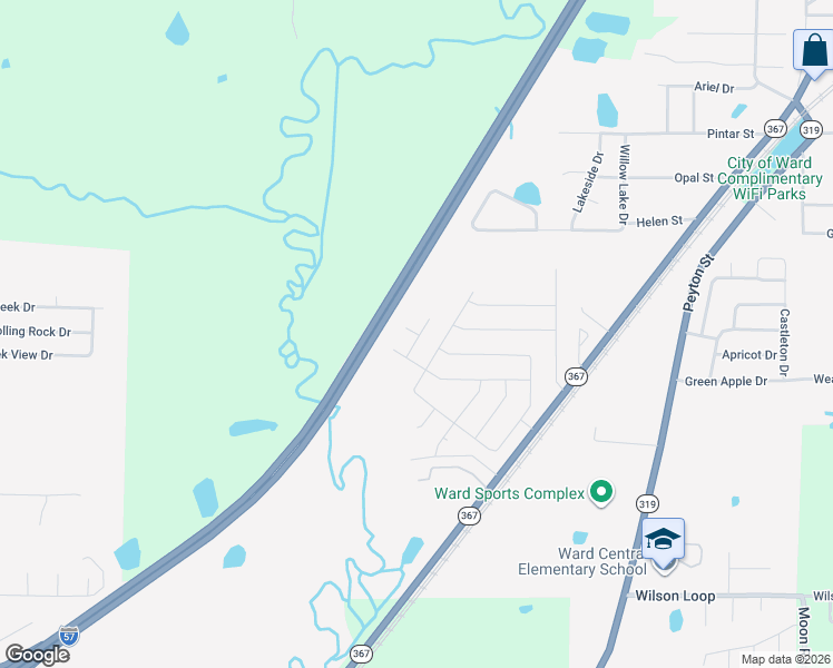 map of restaurants, bars, coffee shops, grocery stores, and more near 57 10 Point Lane in Ward