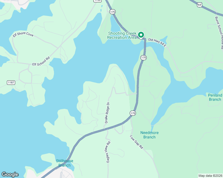 map of restaurants, bars, coffee shops, grocery stores, and more near 353 Drake Ridge Drive in Hayesville