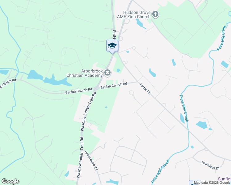 map of restaurants, bars, coffee shops, grocery stores, and more near 1609 Beulah Church Road in Matthews