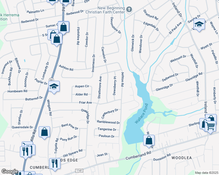 map of restaurants, bars, coffee shops, grocery stores, and more near 1829 Camelot Drive in Fayetteville