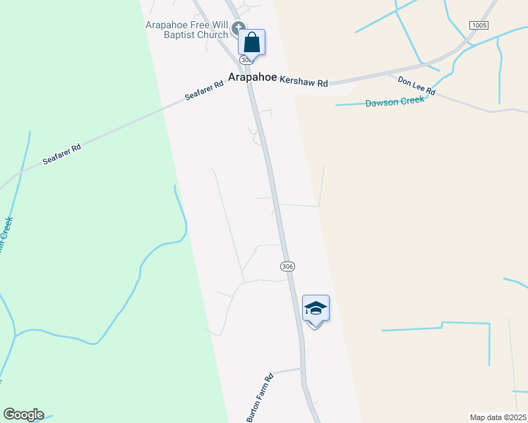 map of restaurants, bars, coffee shops, grocery stores, and more near 8596 North Carolina 306 in Arapahoe