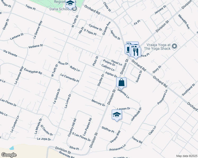 map of restaurants, bars, coffee shops, grocery stores, and more near 387 Saturn Court in Nipomo