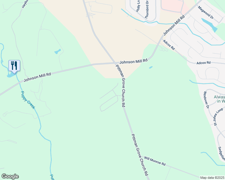 map of restaurants, bars, coffee shops, grocery stores, and more near 130 Shady View Drive in Raeford