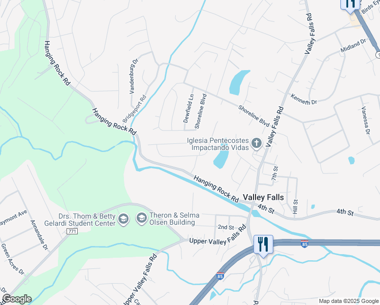 map of restaurants, bars, coffee shops, grocery stores, and more near 885 Deepwood Court in Boiling Springs