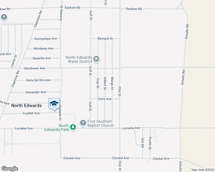 map of restaurants, bars, coffee shops, grocery stores, and more near 13384 Gilbert Street in North Edwards