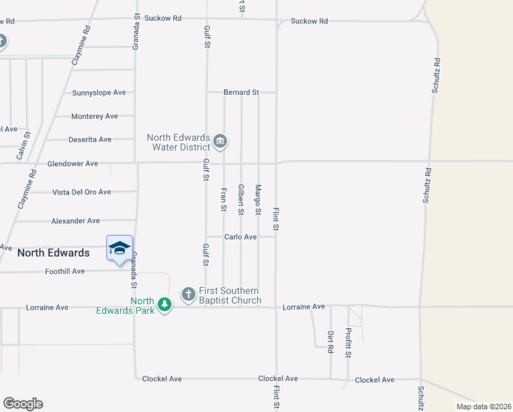 map of restaurants, bars, coffee shops, grocery stores, and more near Margo Street in North Edwards
