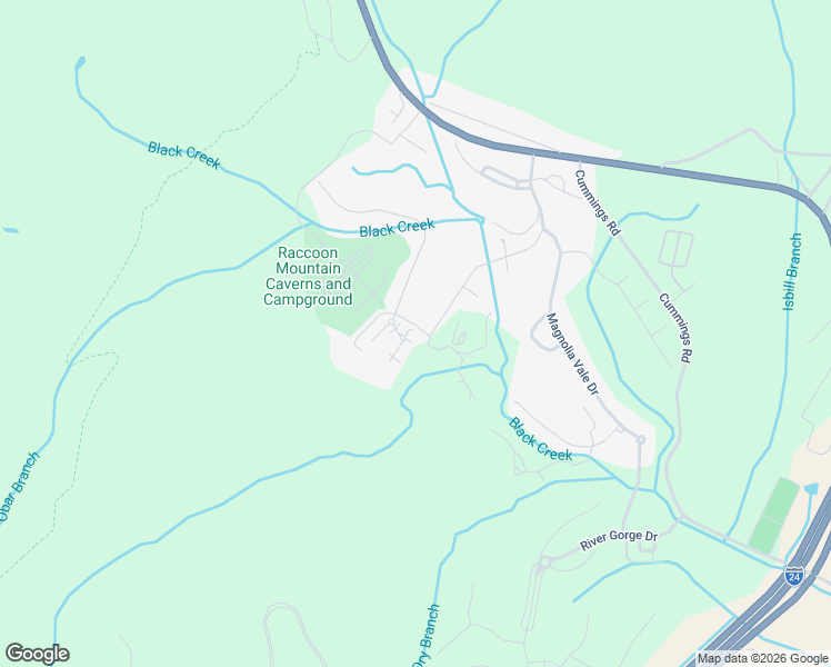 map of restaurants, bars, coffee shops, grocery stores, and more near 501 Alpine Way in Chattanooga
