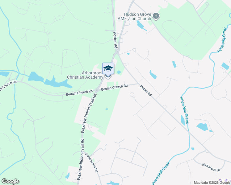 map of restaurants, bars, coffee shops, grocery stores, and more near 1609 Beulah Church Road in Matthews