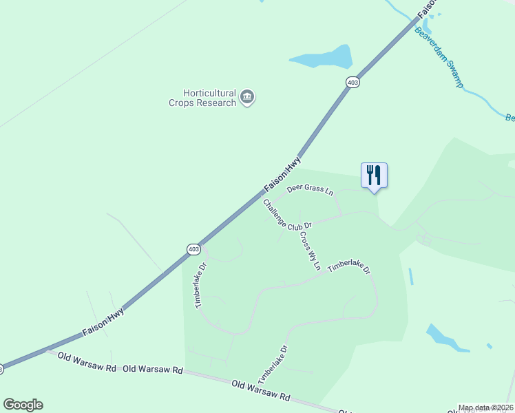 map of restaurants, bars, coffee shops, grocery stores, and more near 1954 Faison Highway in Clinton