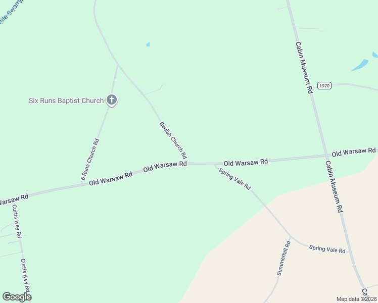 map of restaurants, bars, coffee shops, grocery stores, and more near 5581 Old Warsaw Road in Turkey