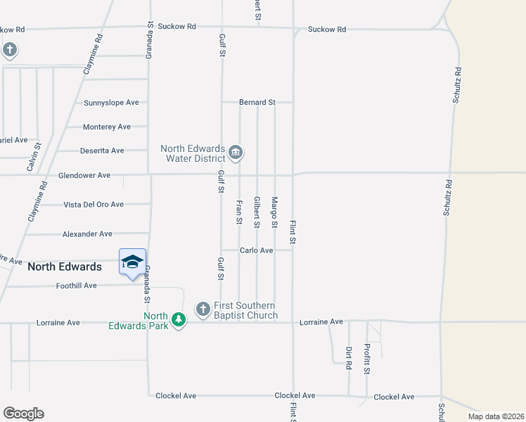 map of restaurants, bars, coffee shops, grocery stores, and more near 13408 Gilbert Street in North Edwards