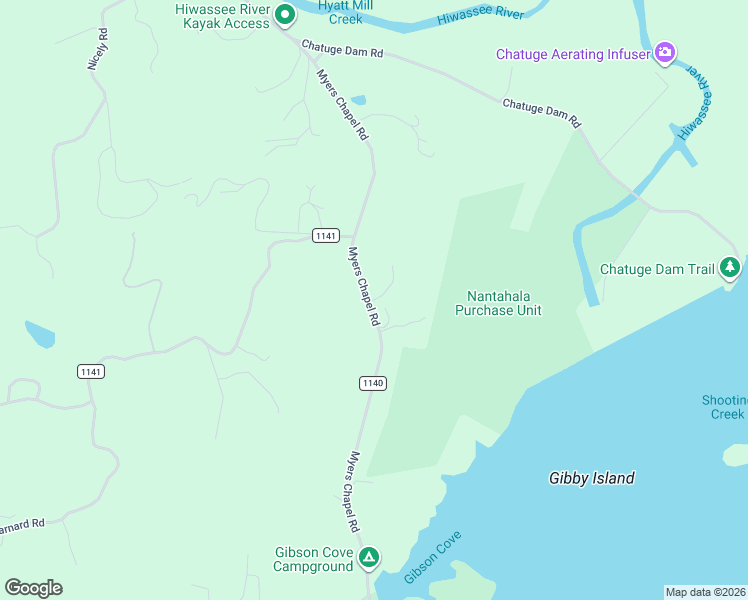 map of restaurants, bars, coffee shops, grocery stores, and more near 2575-2621 Myers Chapel Road in Hayesville