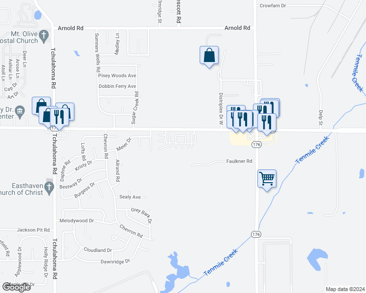 map of restaurants, bars, coffee shops, grocery stores, and more near 4724 Dandelion Court in Memphis