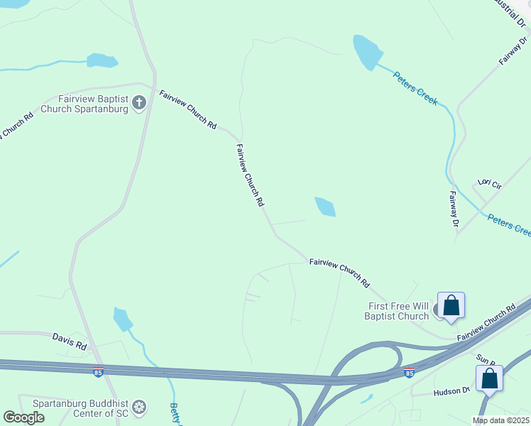 map of restaurants, bars, coffee shops, grocery stores, and more near Fairview Church Road in Spartanburg County