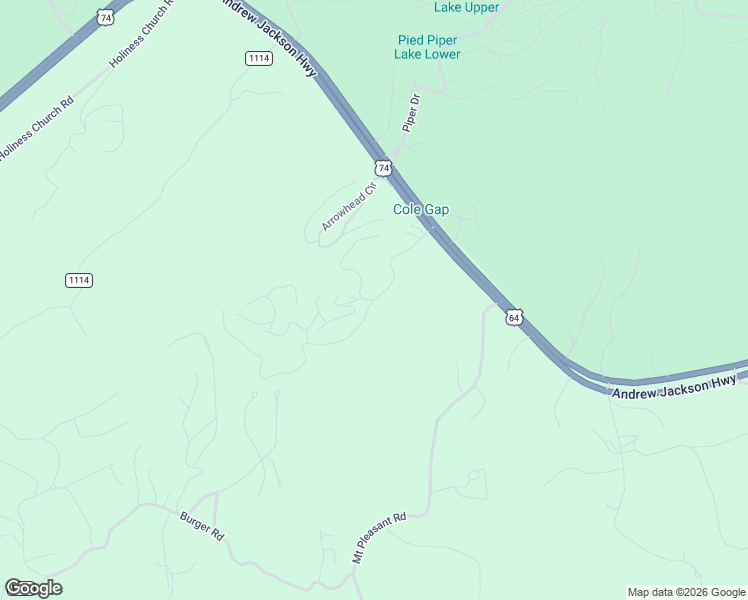 map of restaurants, bars, coffee shops, grocery stores, and more near 100 Tuscarora Trail in Murphy