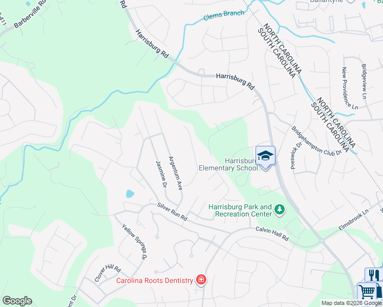 map of restaurants, bars, coffee shops, grocery stores, and more near 3075 Crosswind Drive in Indian Land