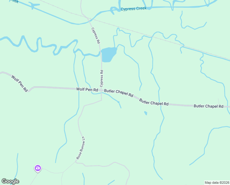 map of restaurants, bars, coffee shops, grocery stores, and more near 3224 Butler Chapel Road in Ramer