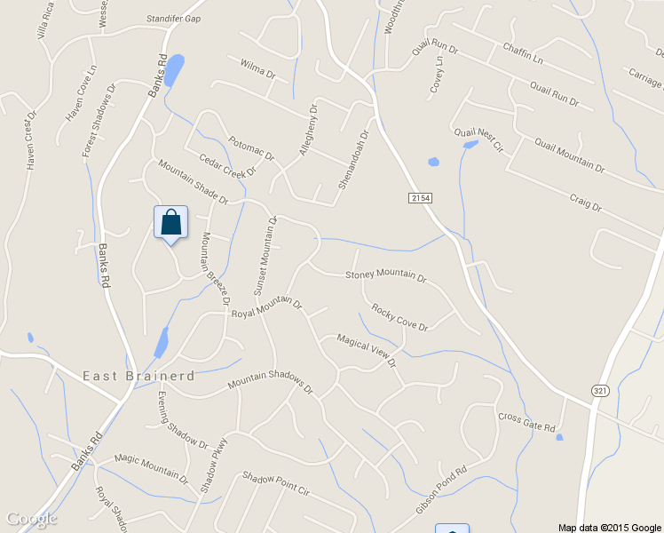 map of restaurants, bars, coffee shops, grocery stores, and more near 9010 Stoney Mountain Drive in Chattanooga