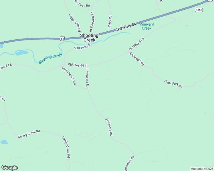 map of restaurants, bars, coffee shops, grocery stores, and more near 434 Mission Hill Road in Hayesville