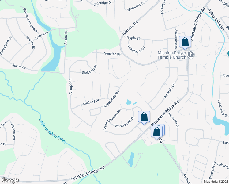 map of restaurants, bars, coffee shops, grocery stores, and more near 1715 Flint Drive in Fayetteville