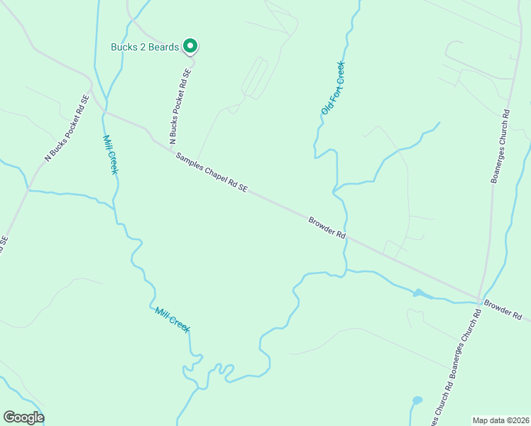 map of restaurants, bars, coffee shops, grocery stores, and more near 1691 Samples Chapel Road Southeast in Old Fort
