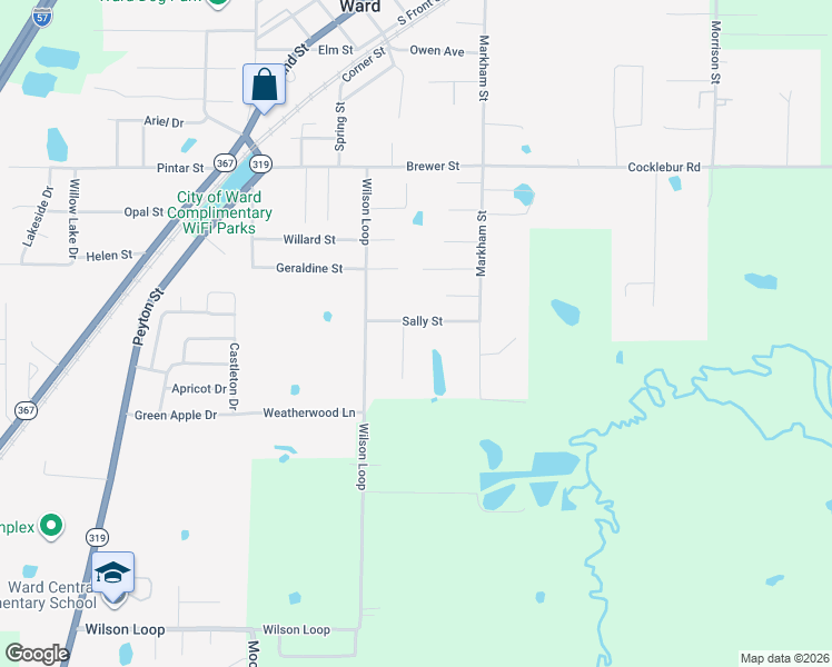 map of restaurants, bars, coffee shops, grocery stores, and more near 90 Sally Street in Ward