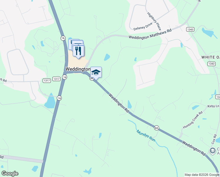 map of restaurants, bars, coffee shops, grocery stores, and more near 204 Pumpkin Seed Court in Matthews