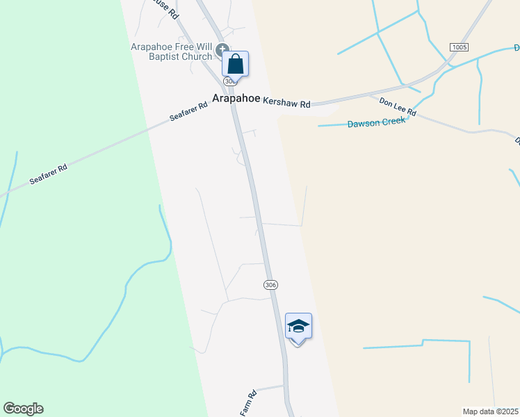 map of restaurants, bars, coffee shops, grocery stores, and more near 8501 North Carolina 306 in Arapahoe