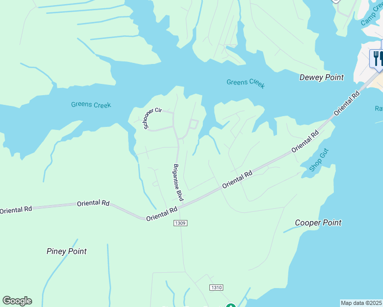 map of restaurants, bars, coffee shops, grocery stores, and more near 6706 Hummingbird Point in Oriental