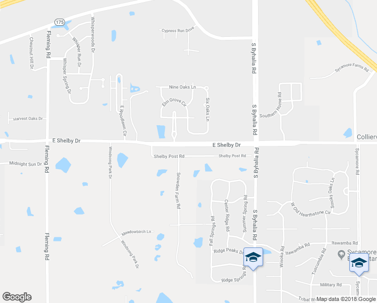 map of restaurants, bars, coffee shops, grocery stores, and more near 11060 Shelby Post Road in Collierville