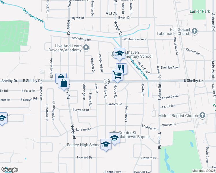 map of restaurants, bars, coffee shops, grocery stores, and more near 4686 Fairley Road in Memphis