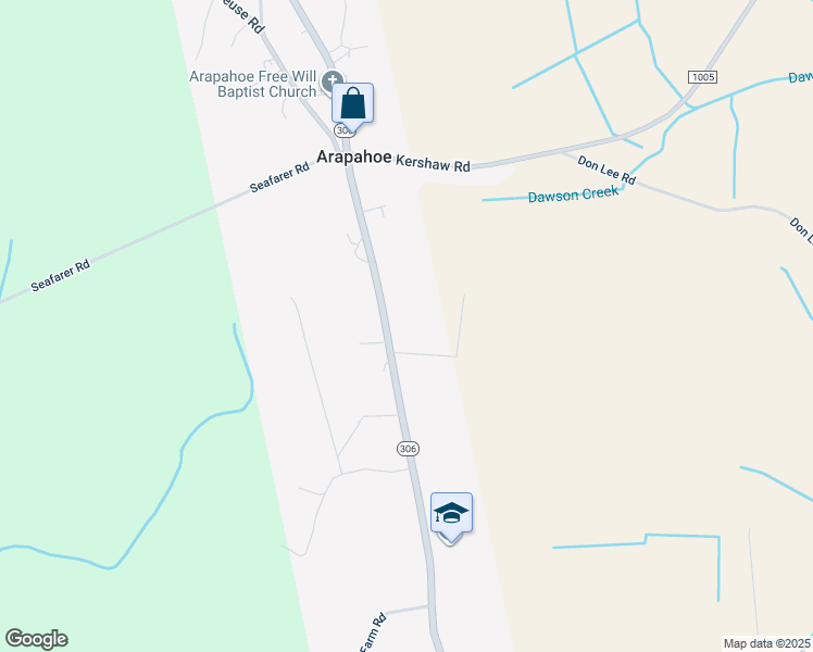 map of restaurants, bars, coffee shops, grocery stores, and more near 8501 North Carolina 306 in Arapahoe