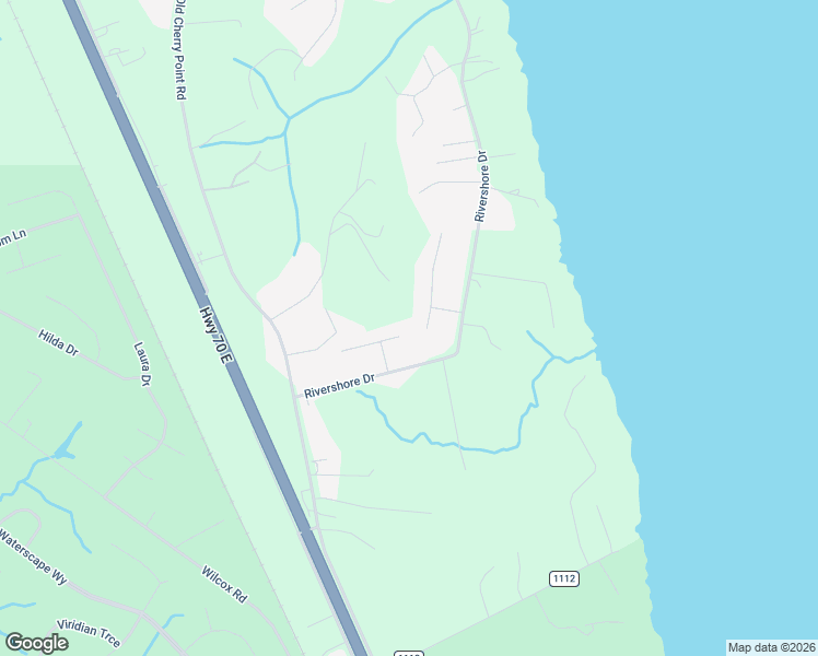 map of restaurants, bars, coffee shops, grocery stores, and more near 202 Commons Court in New Bern