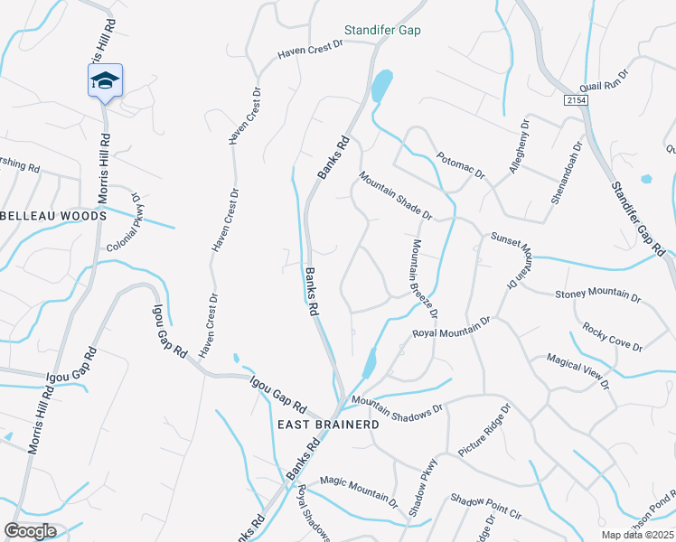 map of restaurants, bars, coffee shops, grocery stores, and more near 625 Grand Mountain Drive in Chattanooga