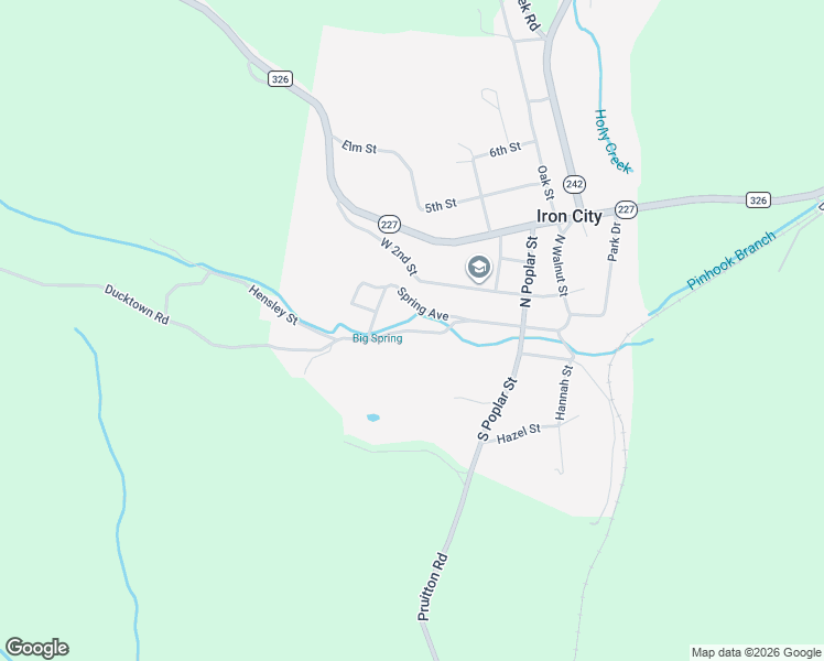map of restaurants, bars, coffee shops, grocery stores, and more near County Highway 1761 in Iron City