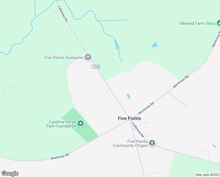 map of restaurants, bars, coffee shops, grocery stores, and more near Calloway Road in Raeford