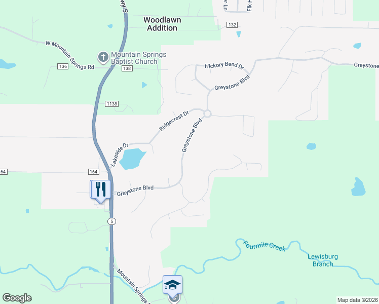 map of restaurants, bars, coffee shops, grocery stores, and more near 43 Greystone Boulevard in Cabot
