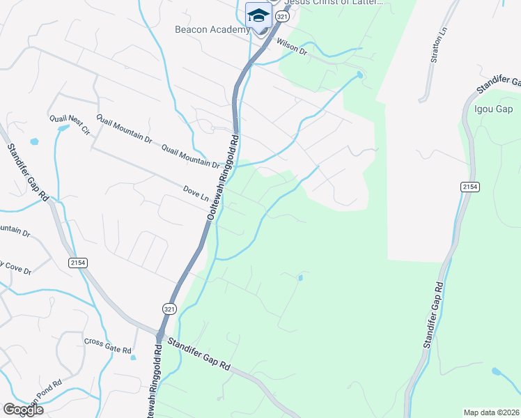 map of restaurants, bars, coffee shops, grocery stores, and more near 2512 Ooltewah Ringgold Road in Ooltewah
