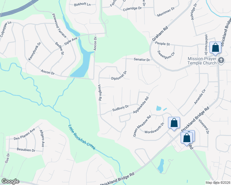map of restaurants, bars, coffee shops, grocery stores, and more near 6701 Sandfield Ct in Fayetteville