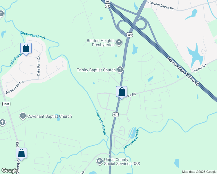 map of restaurants, bars, coffee shops, grocery stores, and more near 111 Maple Hill Road in Monroe