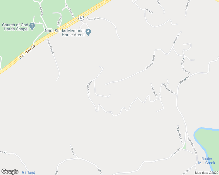 map of restaurants, bars, coffee shops, grocery stores, and more near 883 Mountain Top Drive in Murphy
