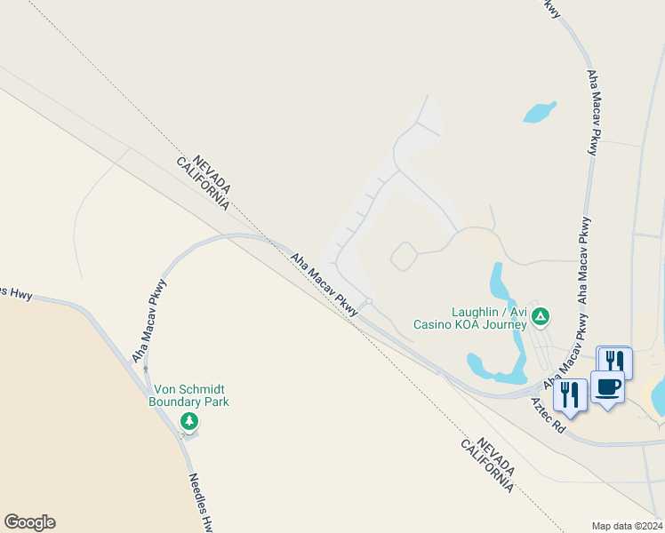 map of restaurants, bars, coffee shops, grocery stores, and more near 1160 Golf Club Drive in Laughlin