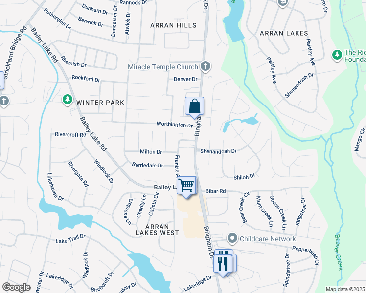 map of restaurants, bars, coffee shops, grocery stores, and more near 1855 Frankie Avenue in Fayetteville