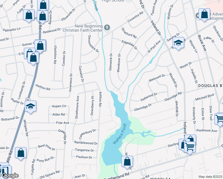 map of restaurants, bars, coffee shops, grocery stores, and more near 4848 Durango Court in Fayetteville