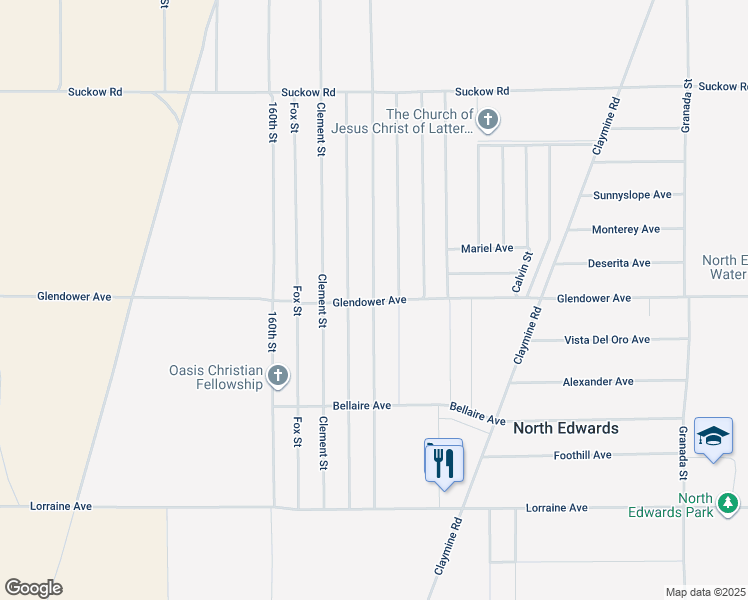 map of restaurants, bars, coffee shops, grocery stores, and more near Davenport Street in North Edwards