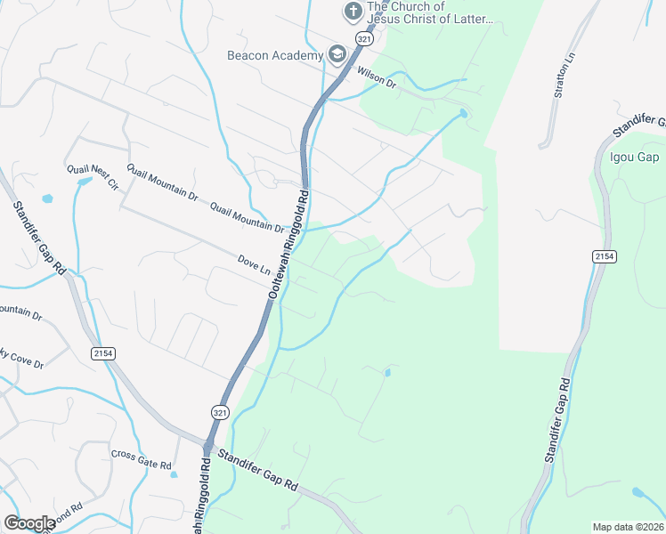 map of restaurants, bars, coffee shops, grocery stores, and more near 2512 Ooltewah Ringgold Road in Ooltewah