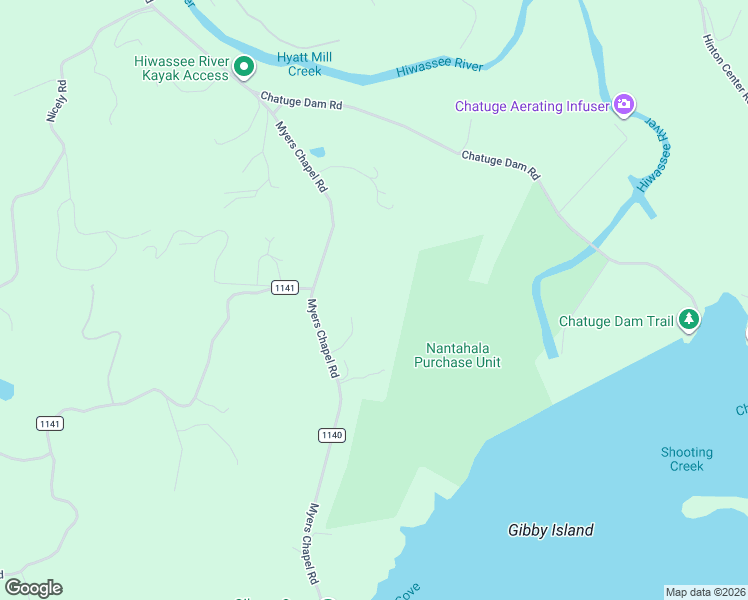 map of restaurants, bars, coffee shops, grocery stores, and more near 2571 Myers Chapel Road in Hayesville